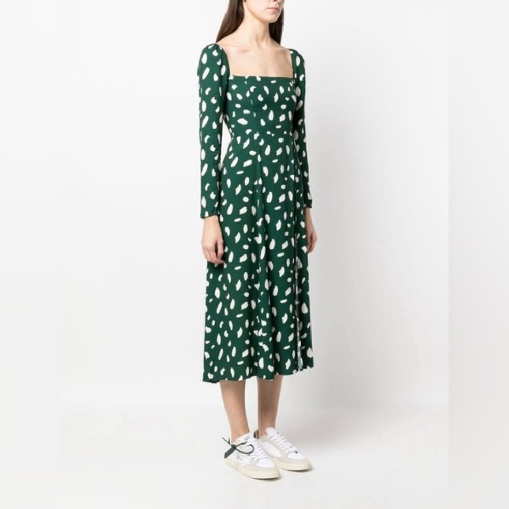 Reformation Sigmund paint-splatter midi dress (98% New)
